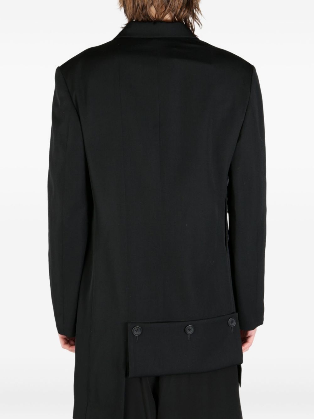 decorative-button blazer - 5