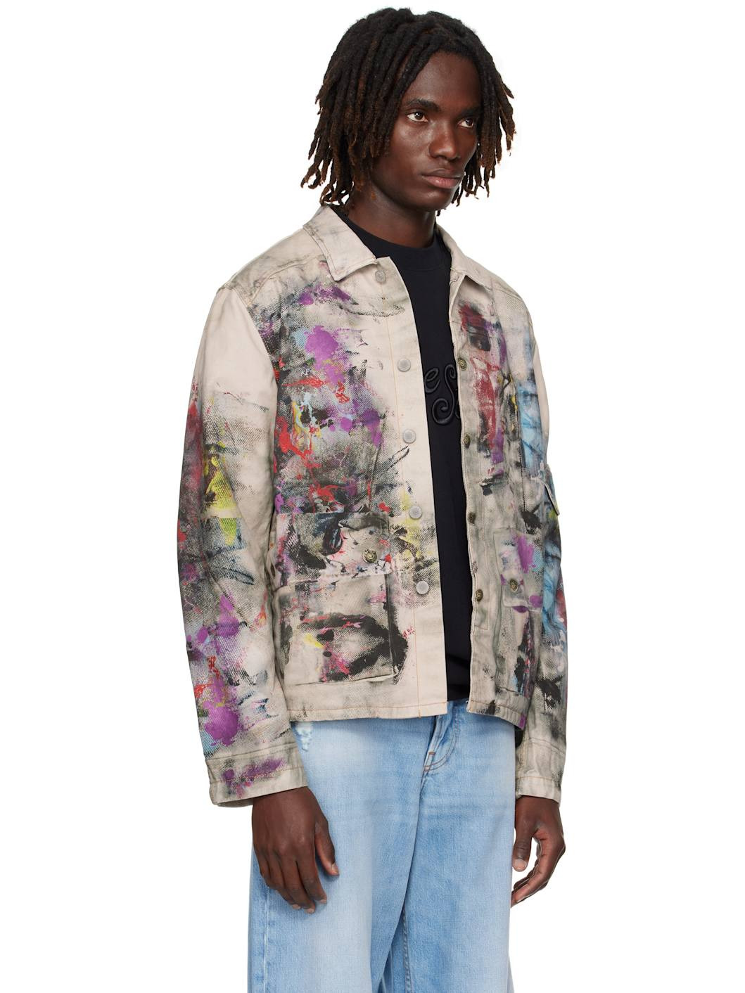 Multicolor Trompe L'Oeil Print Jacket - 2
