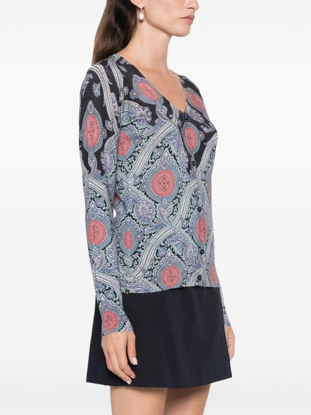 paisley-print cardigan - 3