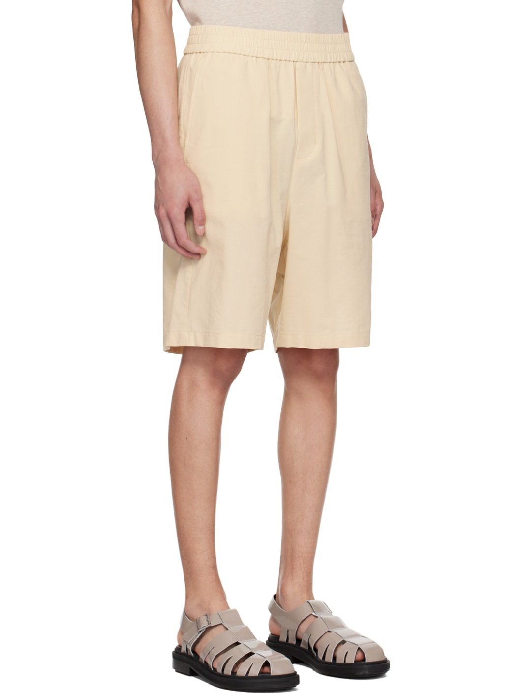 Yellow Elasticized Waist Shorts - 2