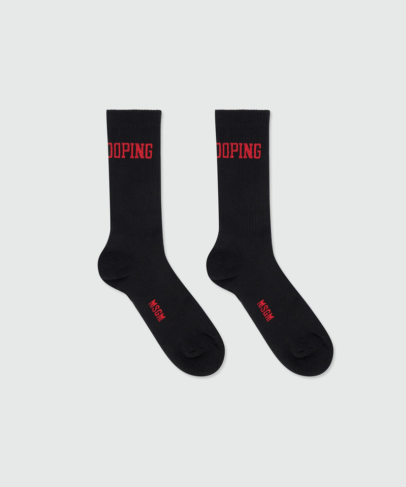 Black jacquard graphic socks 1
