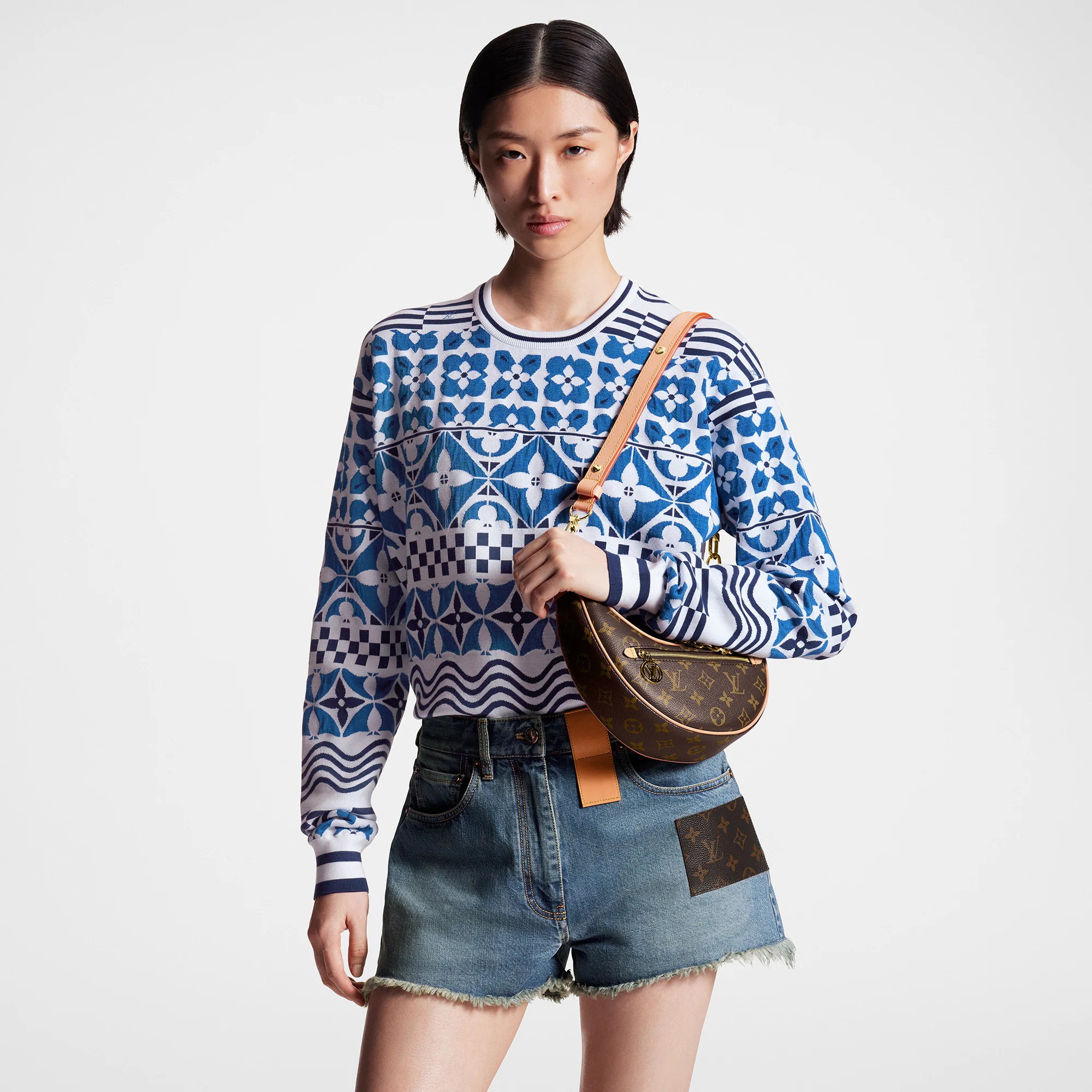Frayed Hem Denim Mini Shorts - 5