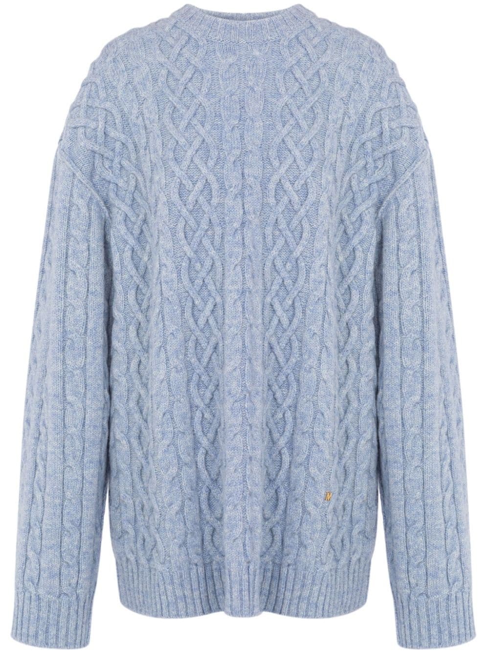 cable knit virgin wool jumper - 1