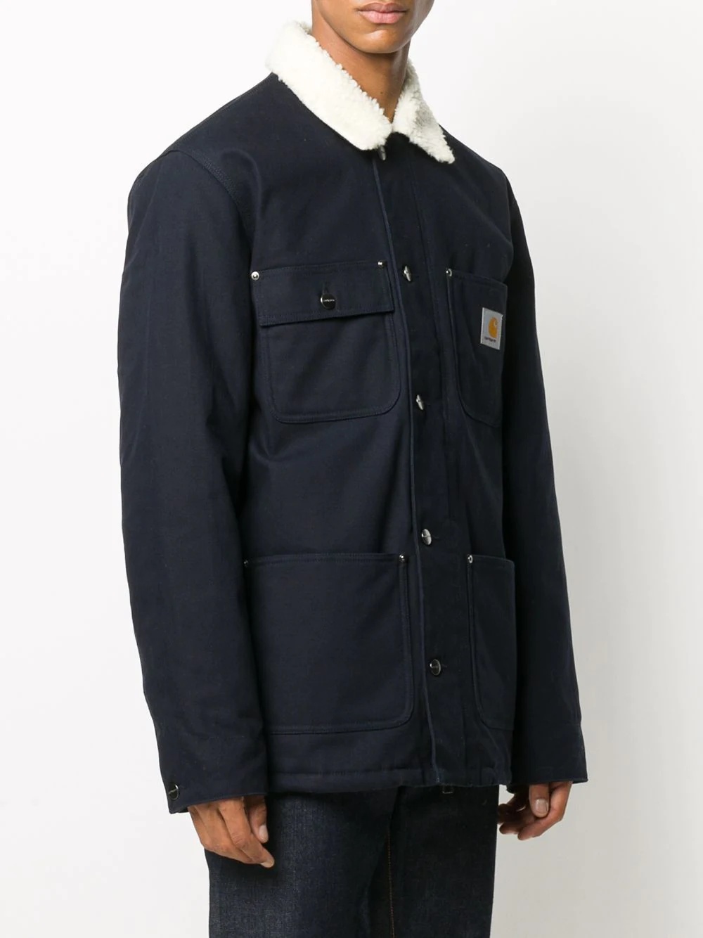 logo patch shirt jacket - 3