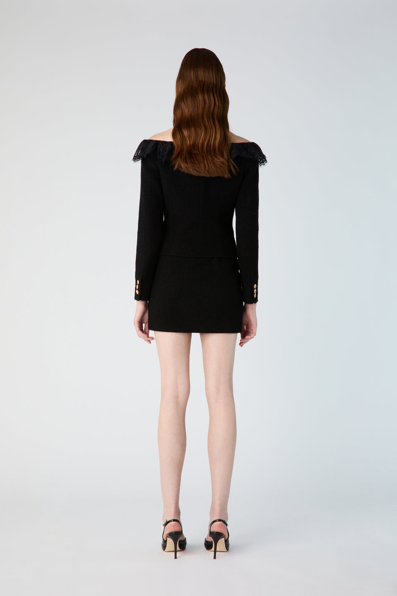 TWEED BOUCLE 오프 더 슬림 JACKET W/LACE RUFFLE 5
