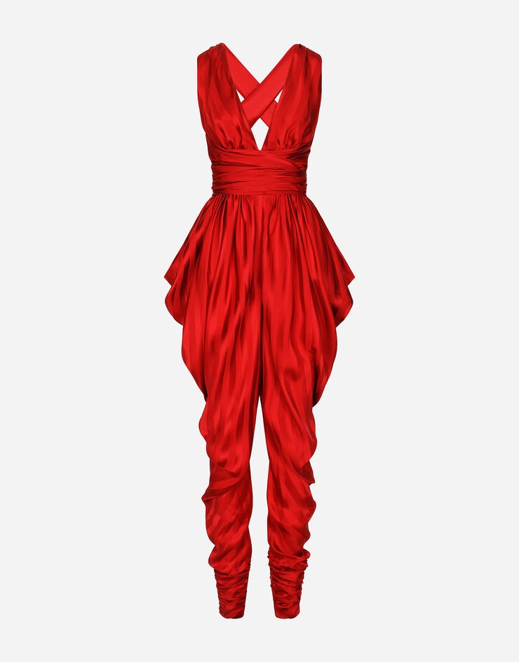 Envers satin jumpsuit with draping - 1