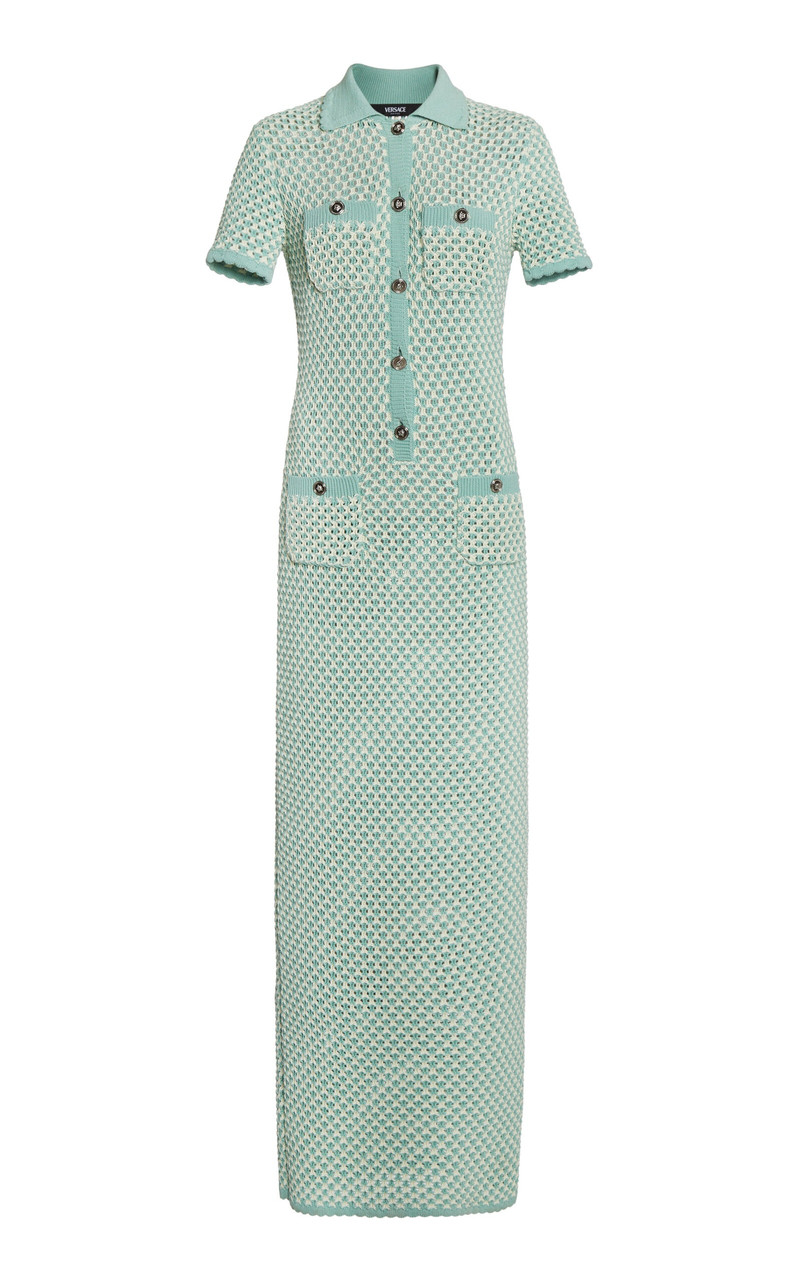 Crocheted Compact Cotton Midi Dress green - 1