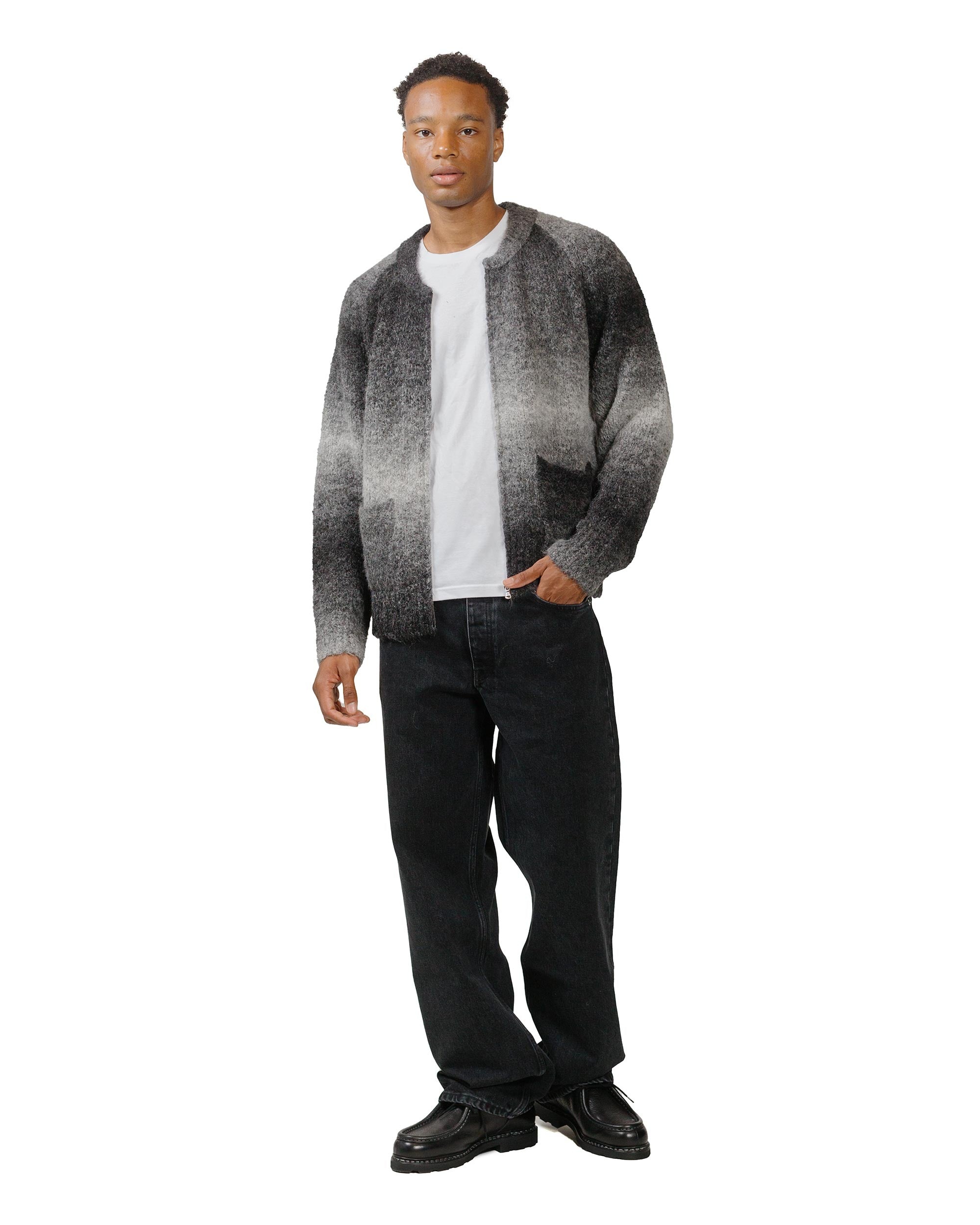 Ombre Zip Cardigan Black - 4