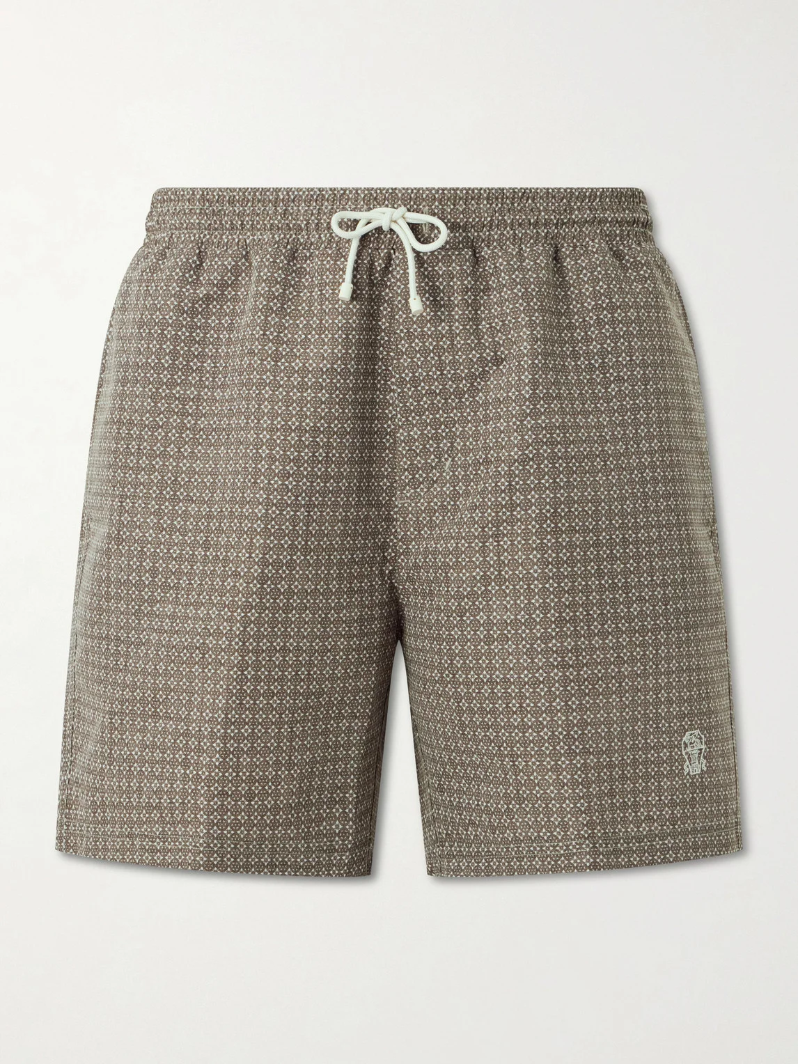 Straight-Leg Mid-Length Printed Swim Shorts - 1