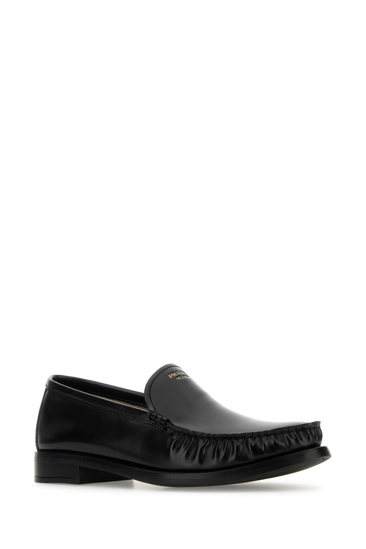 Prada Women Black Leather Loafers - 2