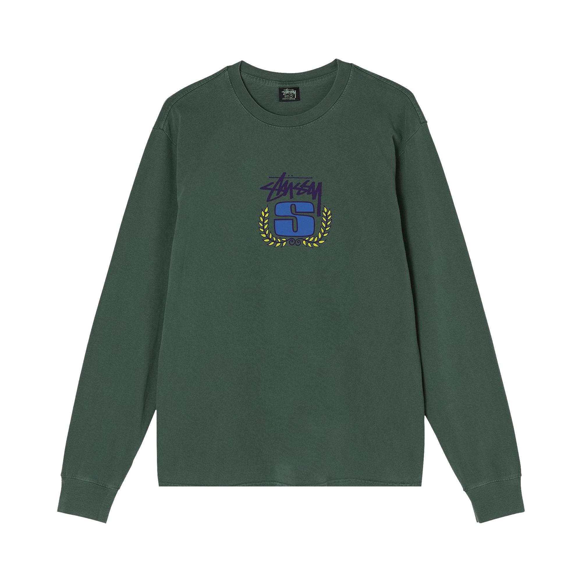 Stussy S Wreath Pigment Dyed Long-Sleeve 'Pine' - 1