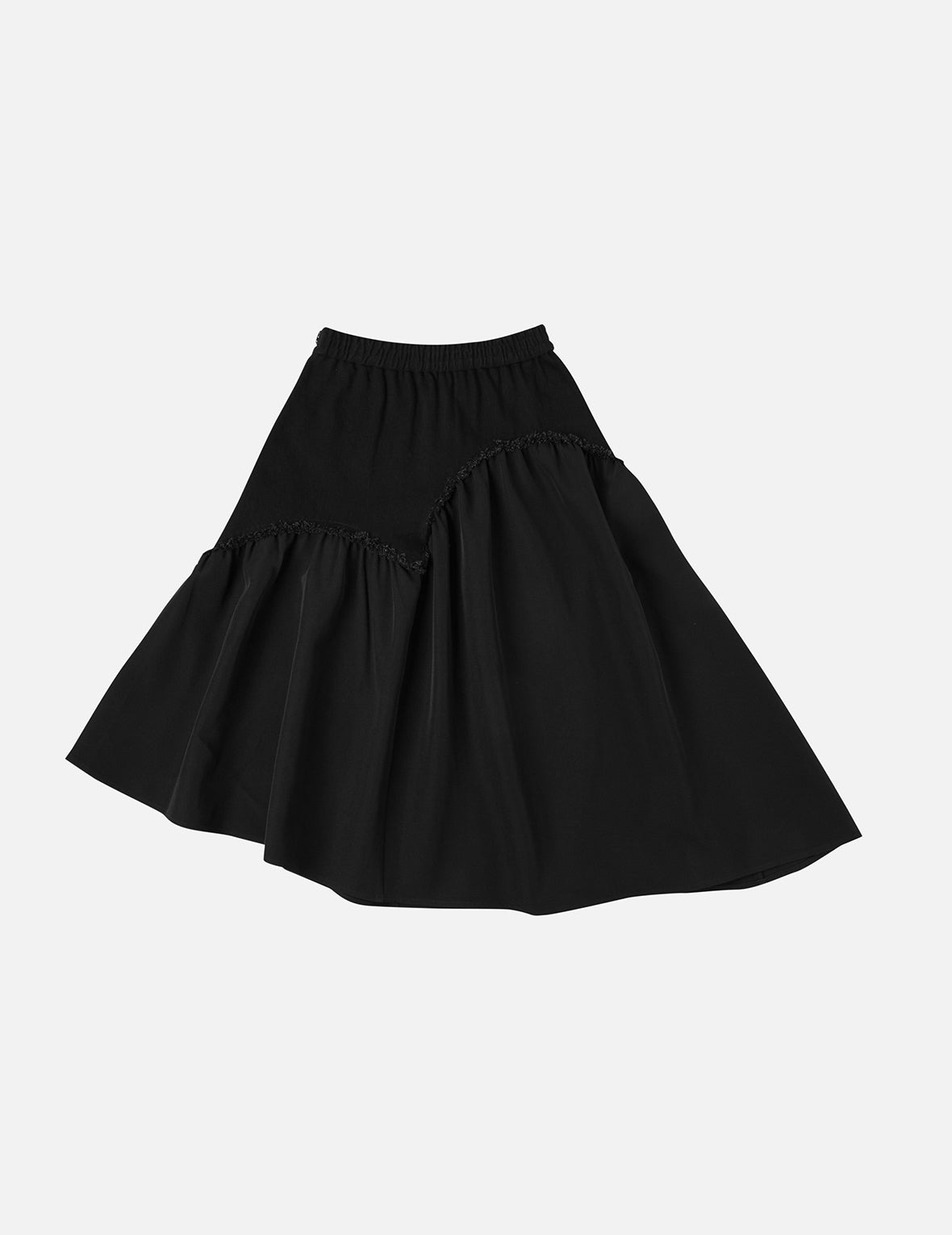 Seagull-inspired Asymmetrical Ruffles Oversized Midi Skirt - 4