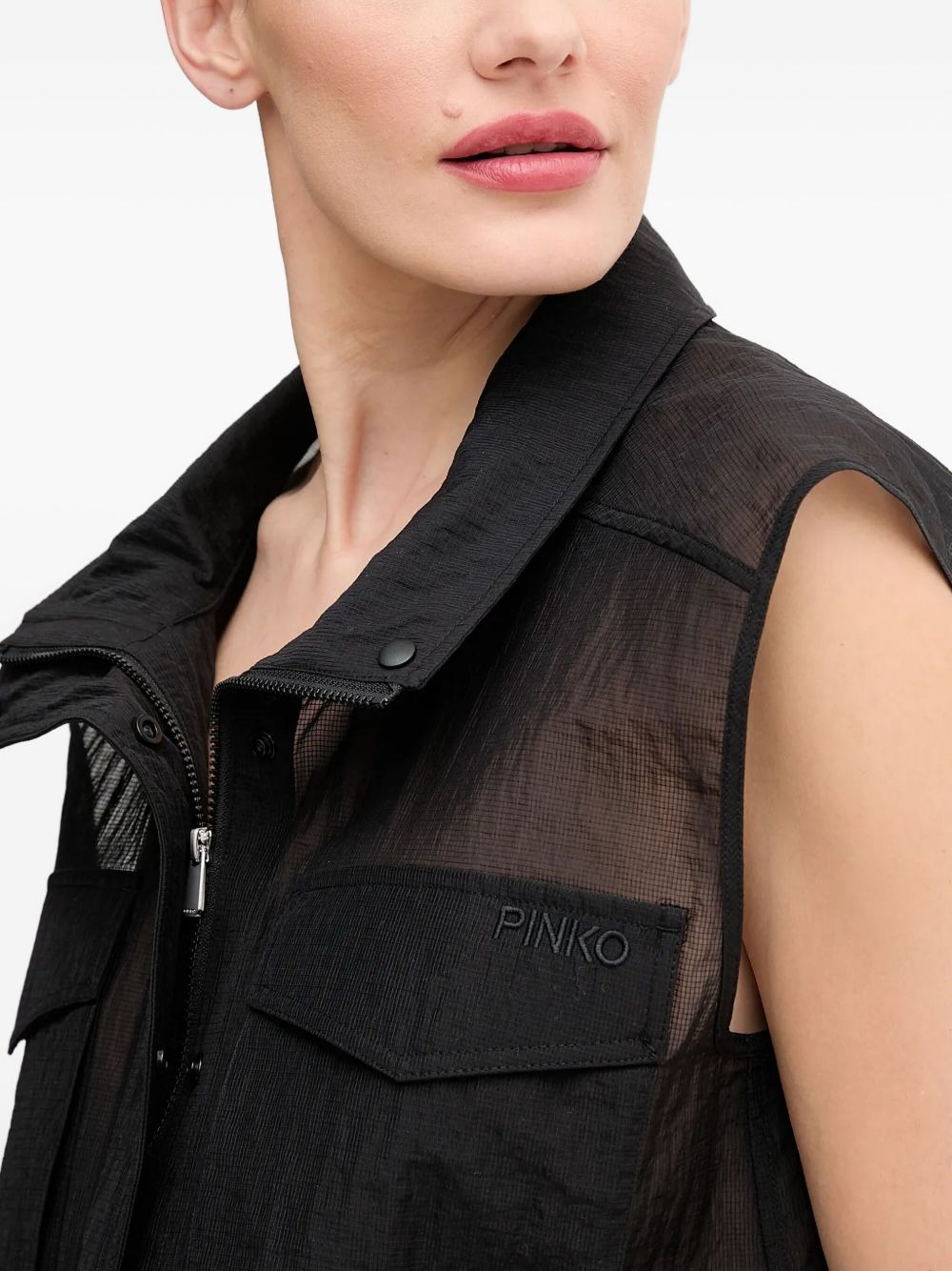 zip-front gilet - 4