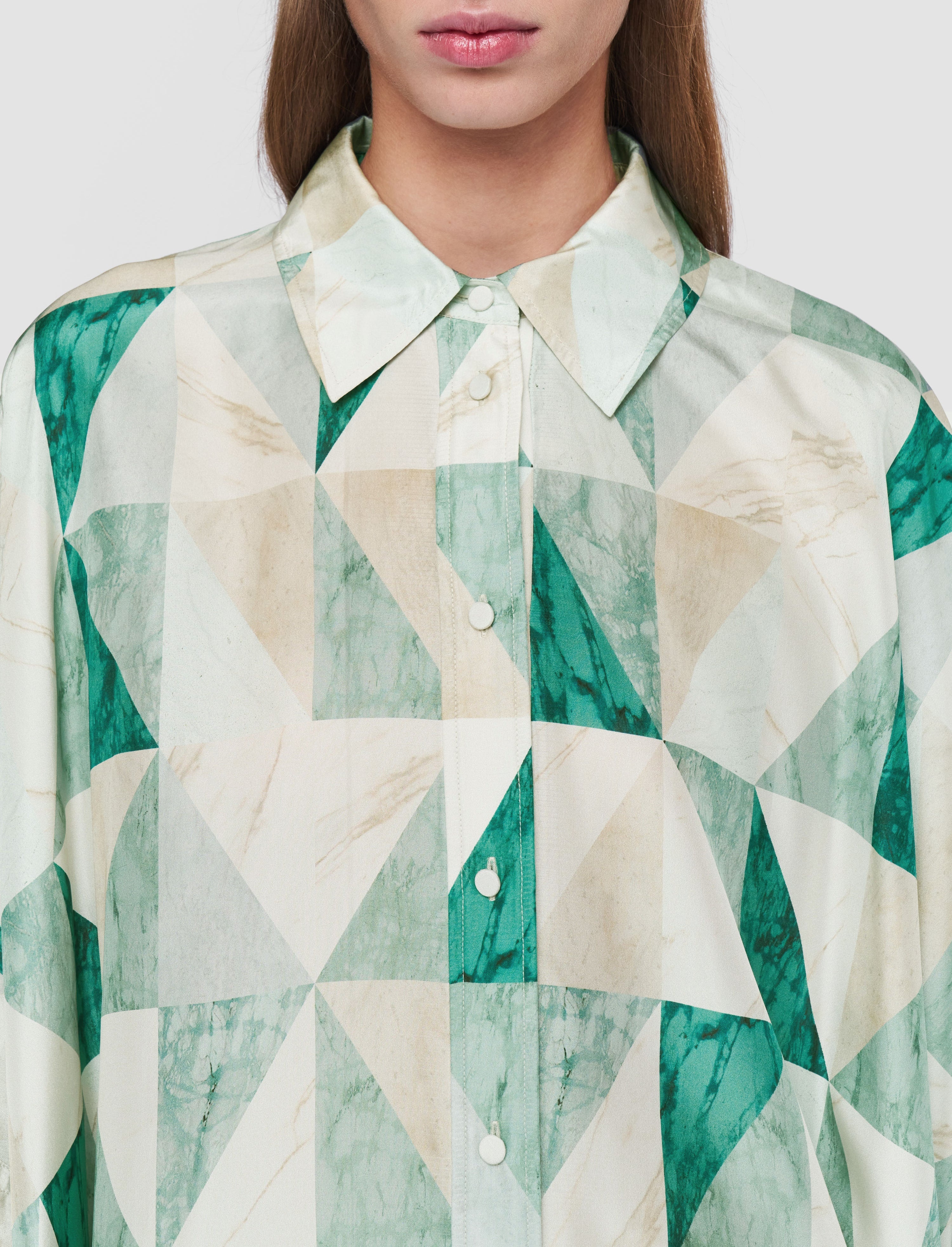 Dania Marble Print Silk Dress - 5