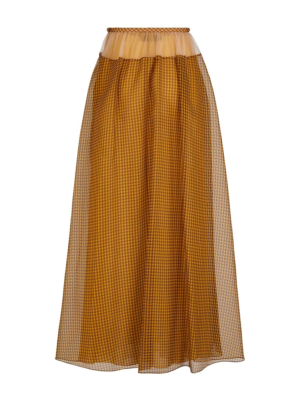 vichy pattern maxi skirt - 2