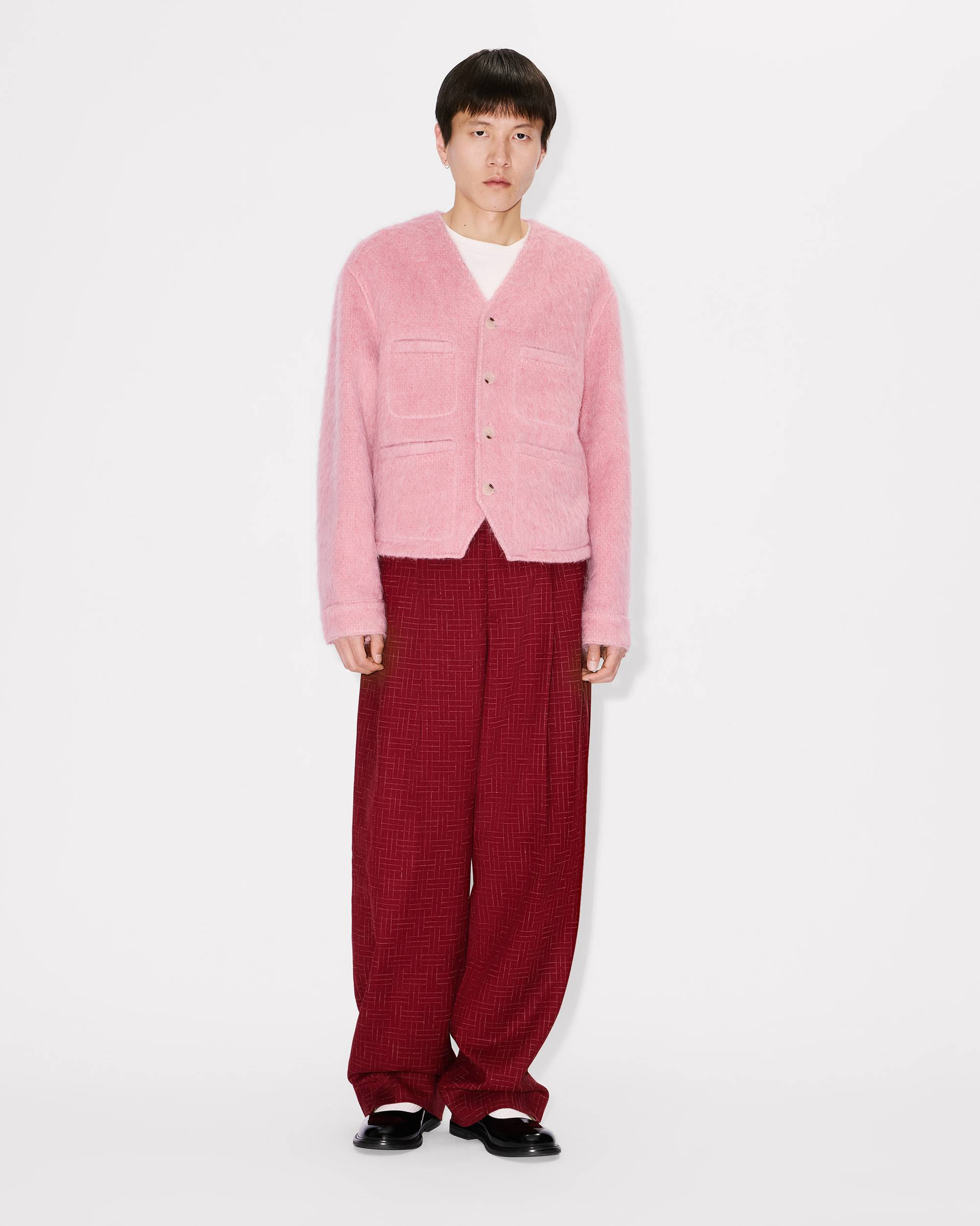 'KENZO Weave' straight tailored pants in virgin wool jacquard - 3
