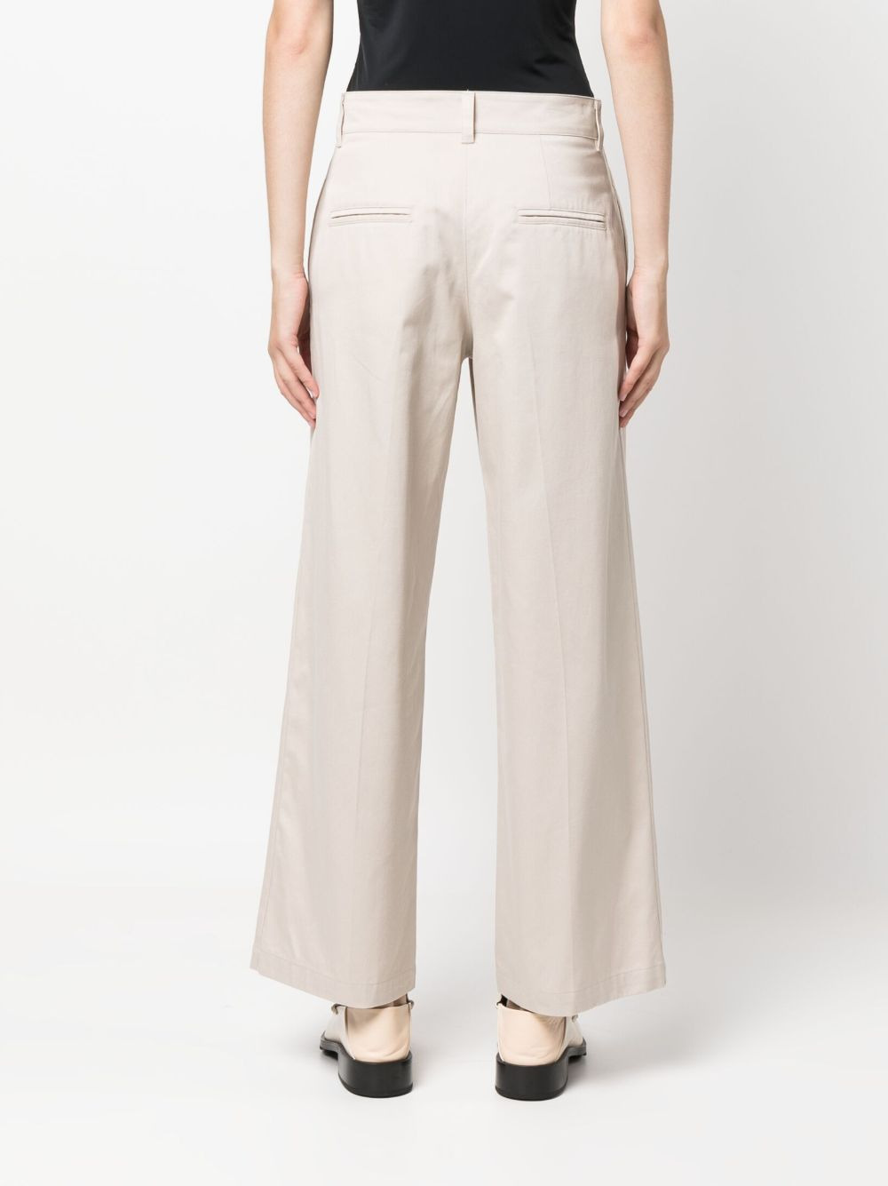 wide-leg cotton trousers - 4