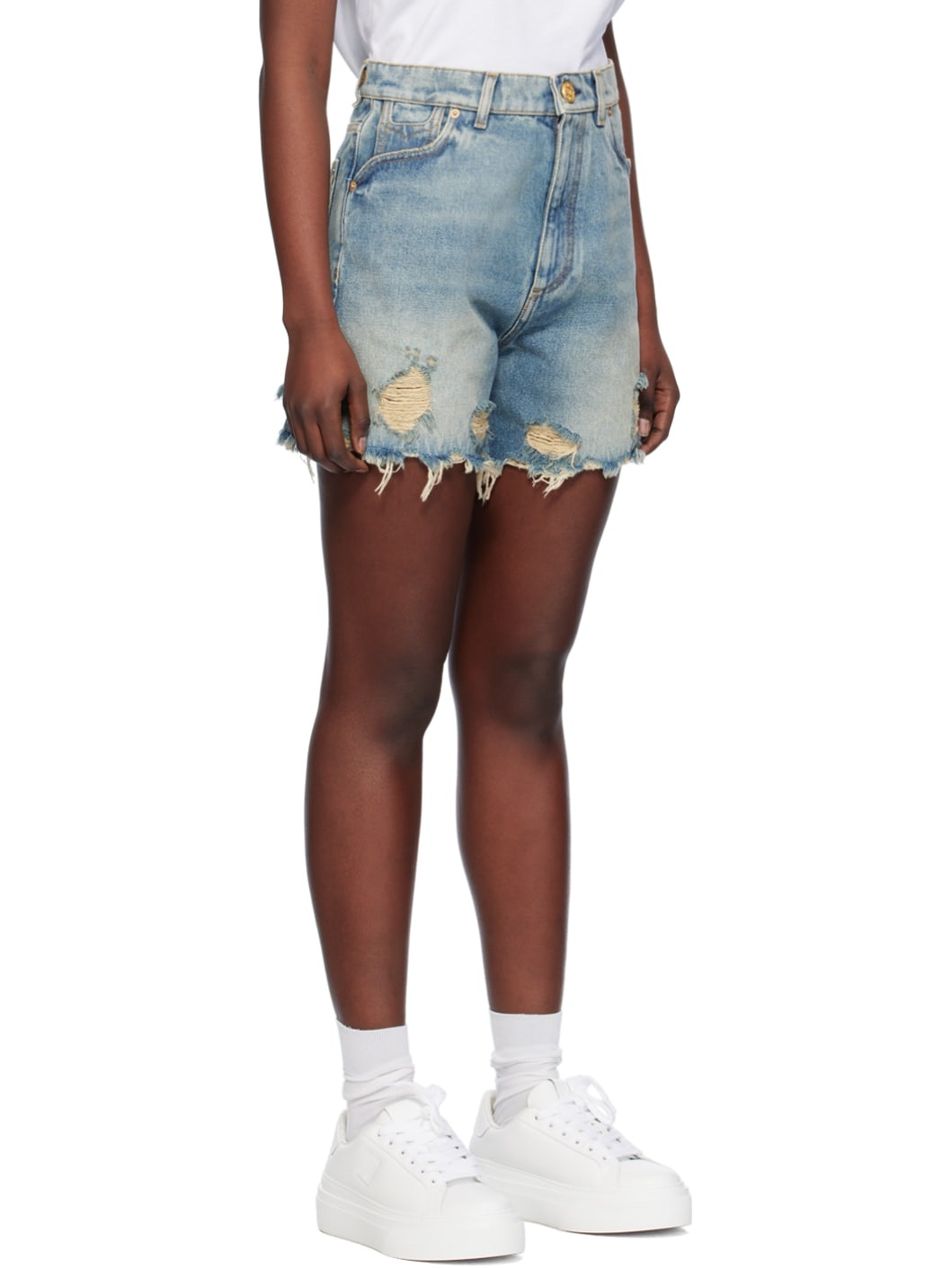Blue Vintage Denim Shorts - 2