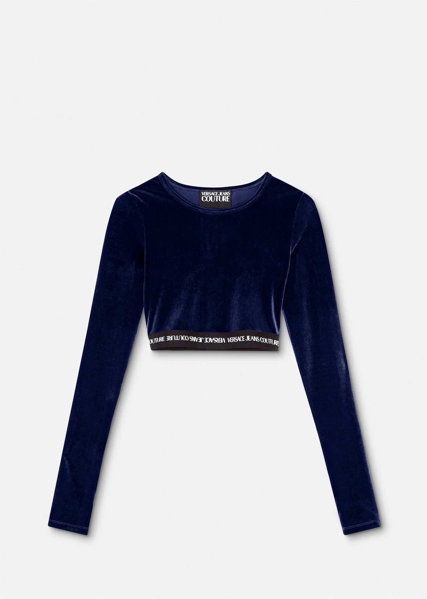 Logo Velvet Crop Top - 1