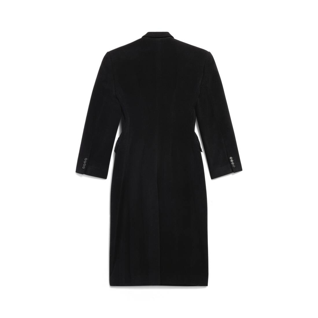 Women's Cinched Coat in Black - 6
