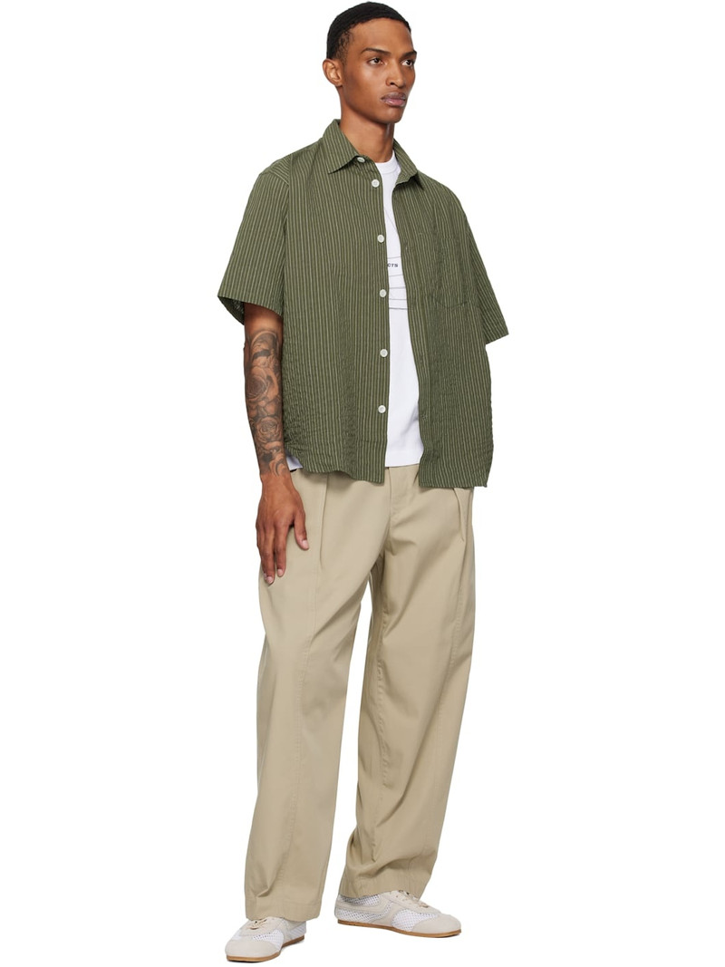 NORSE PROJECTS Khaki Mo Oversized Stripe SS Shirt outlook