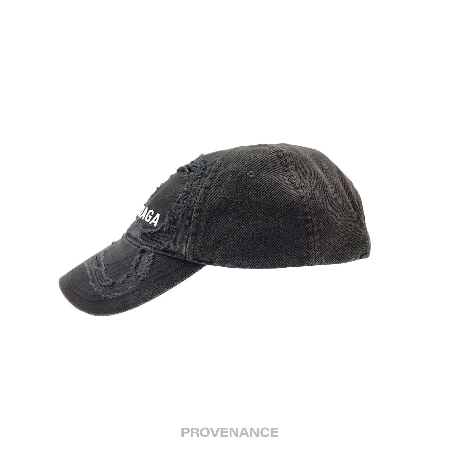 Balenciaga Embroidered Logo BB Lazer Destroyed Cap Black - 4