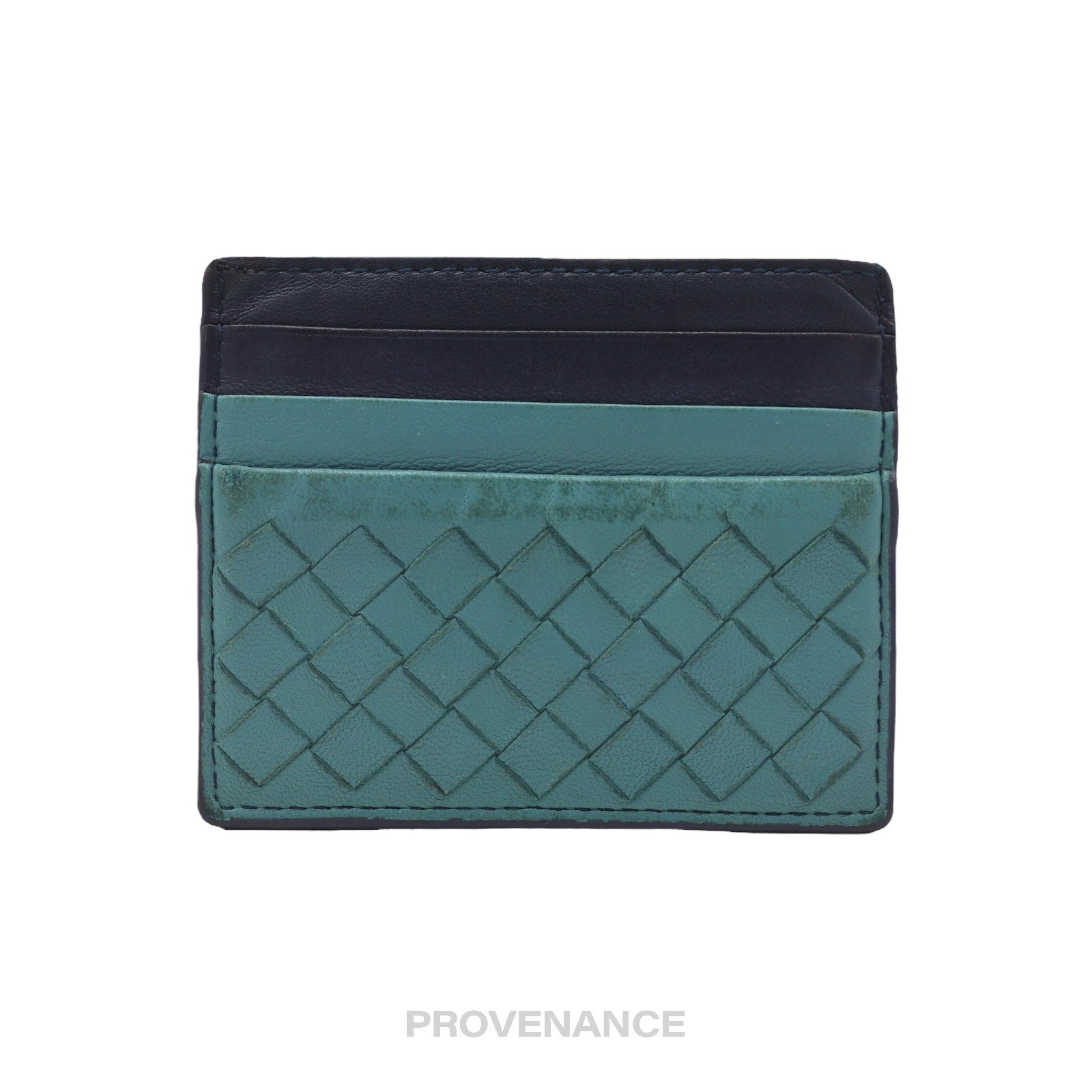 Bottega Veneta Card Holder Wallet - Blue Intrecciato - 4