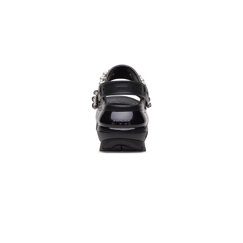 (WMNS) Crocs Mega Crush Pearl Ruffle Sandal 'Black' 210179 - 4