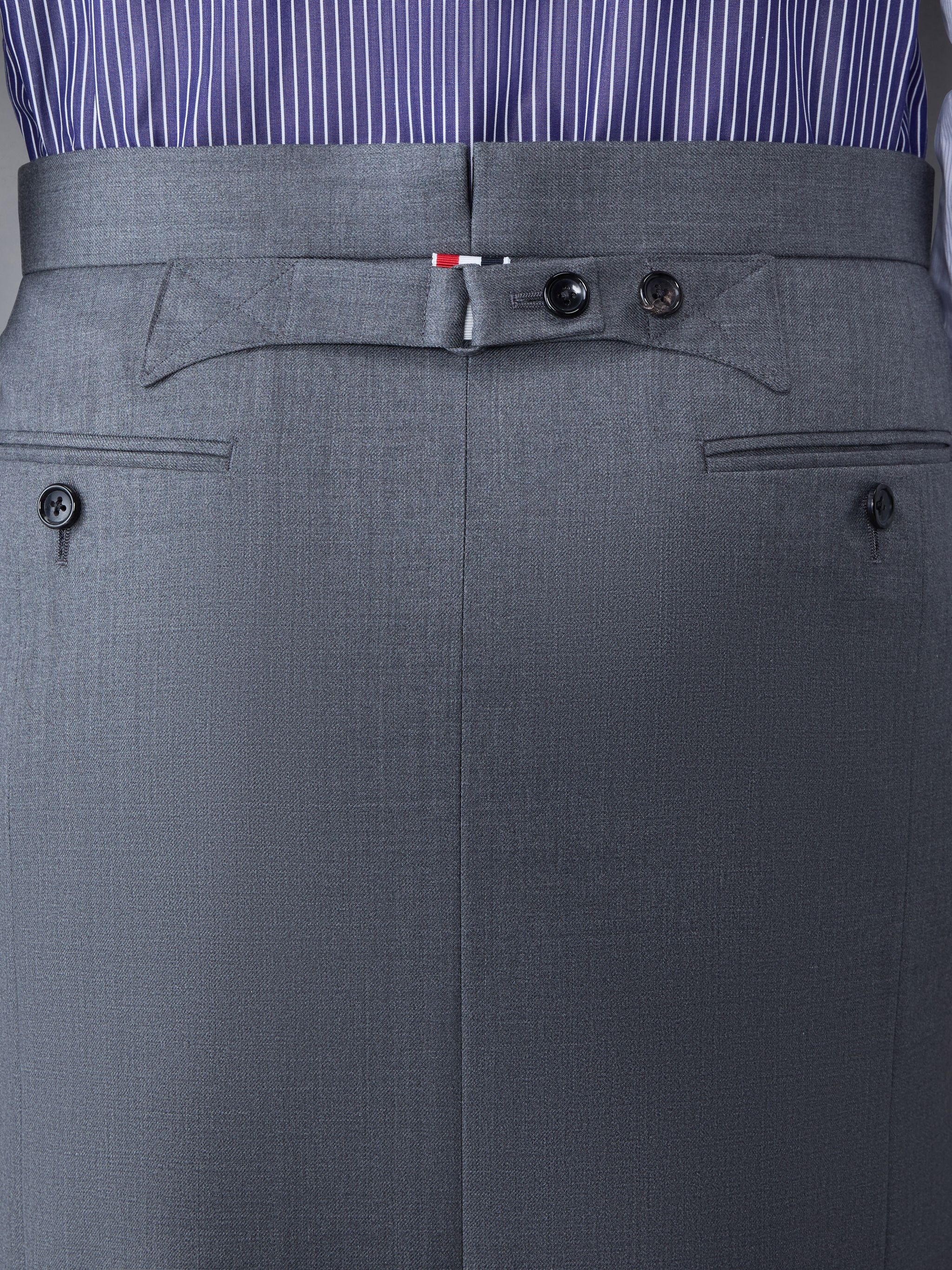 Medium Grey Wool Pique Suiting Single Pleat Trouser