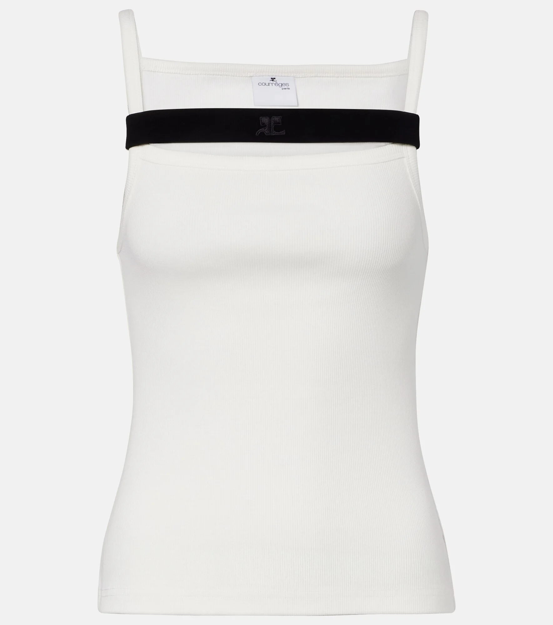Ribbed-knit cotton tank top - 1