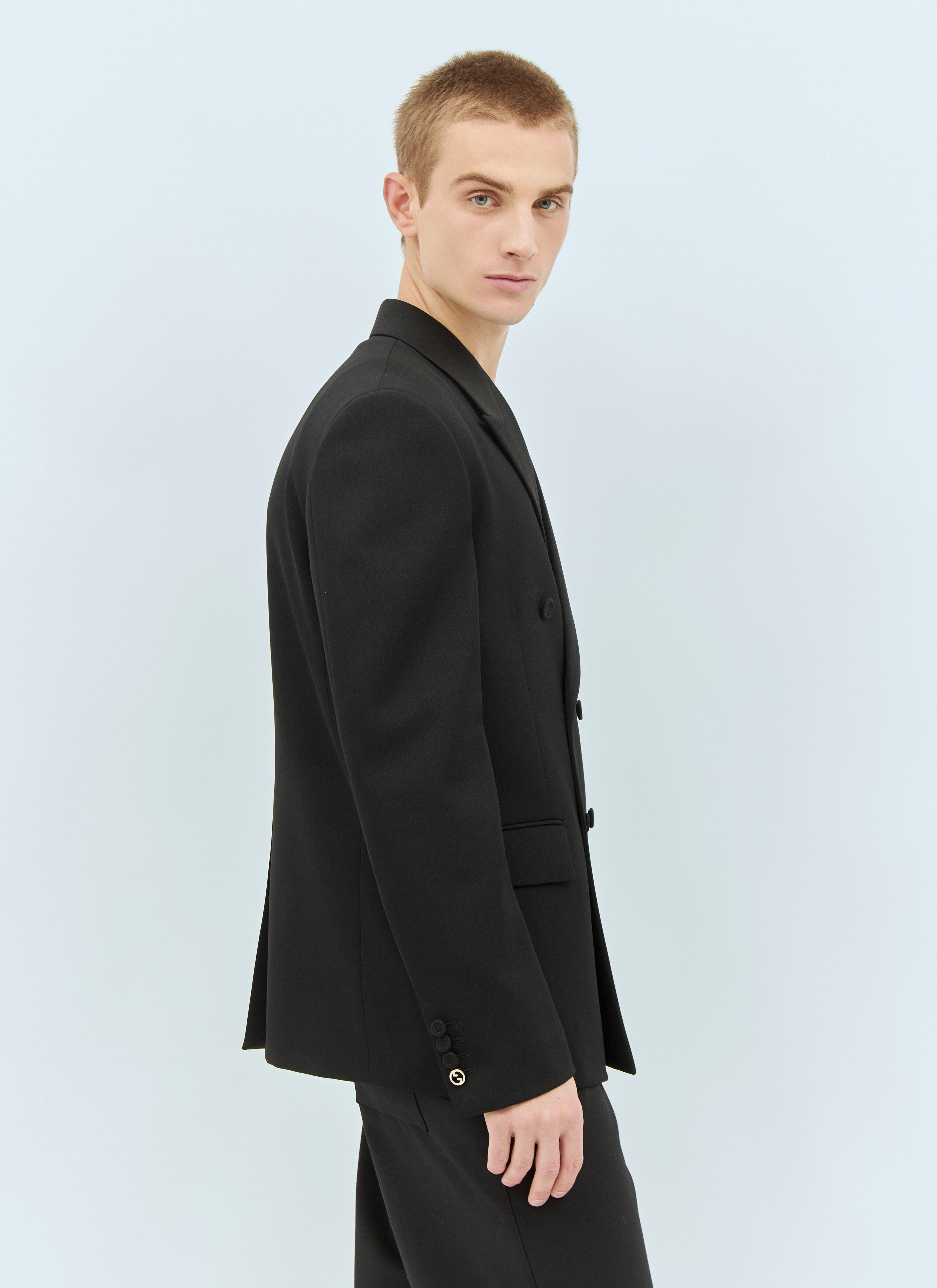Double-Breasted Wool Blazer - 4