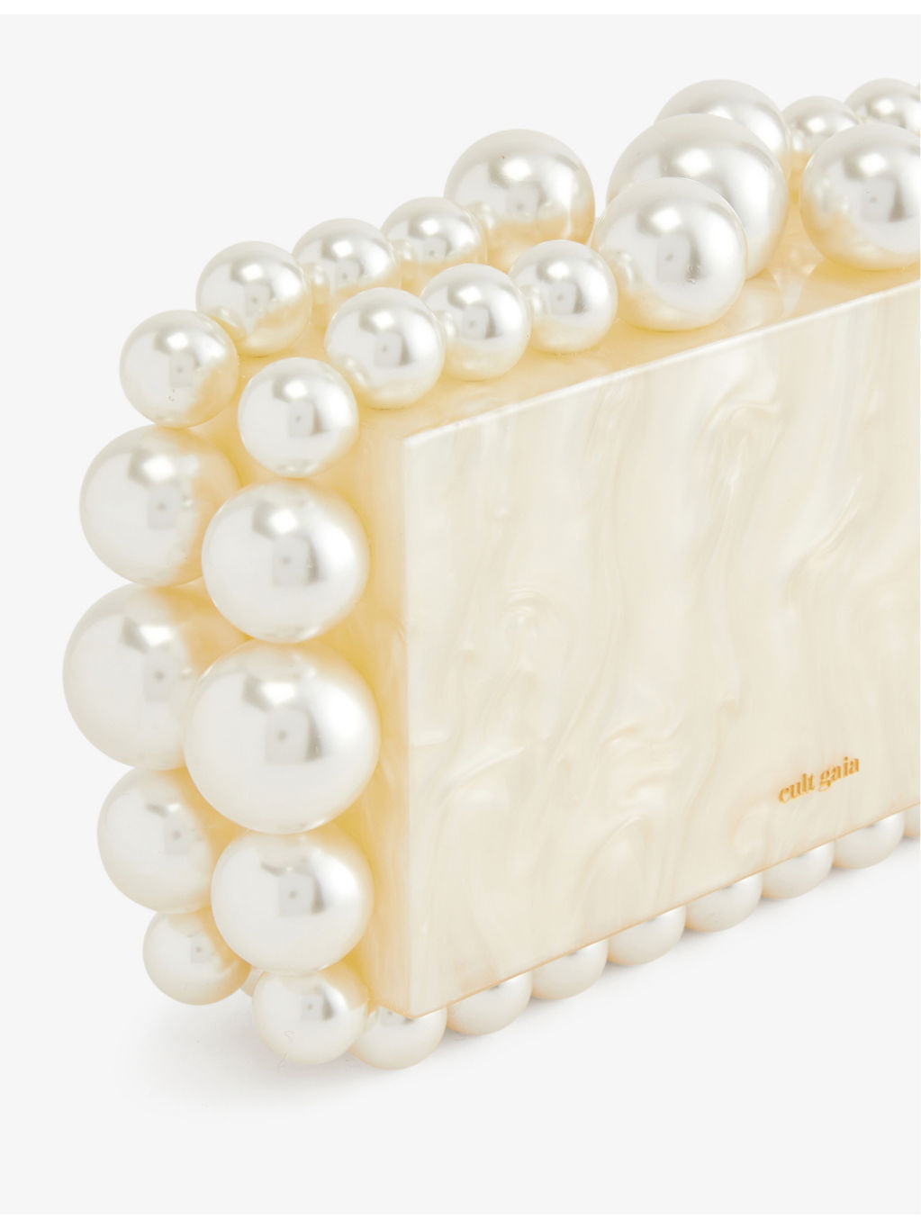 Eos faux-pearl and acrylic clutch bag - 2