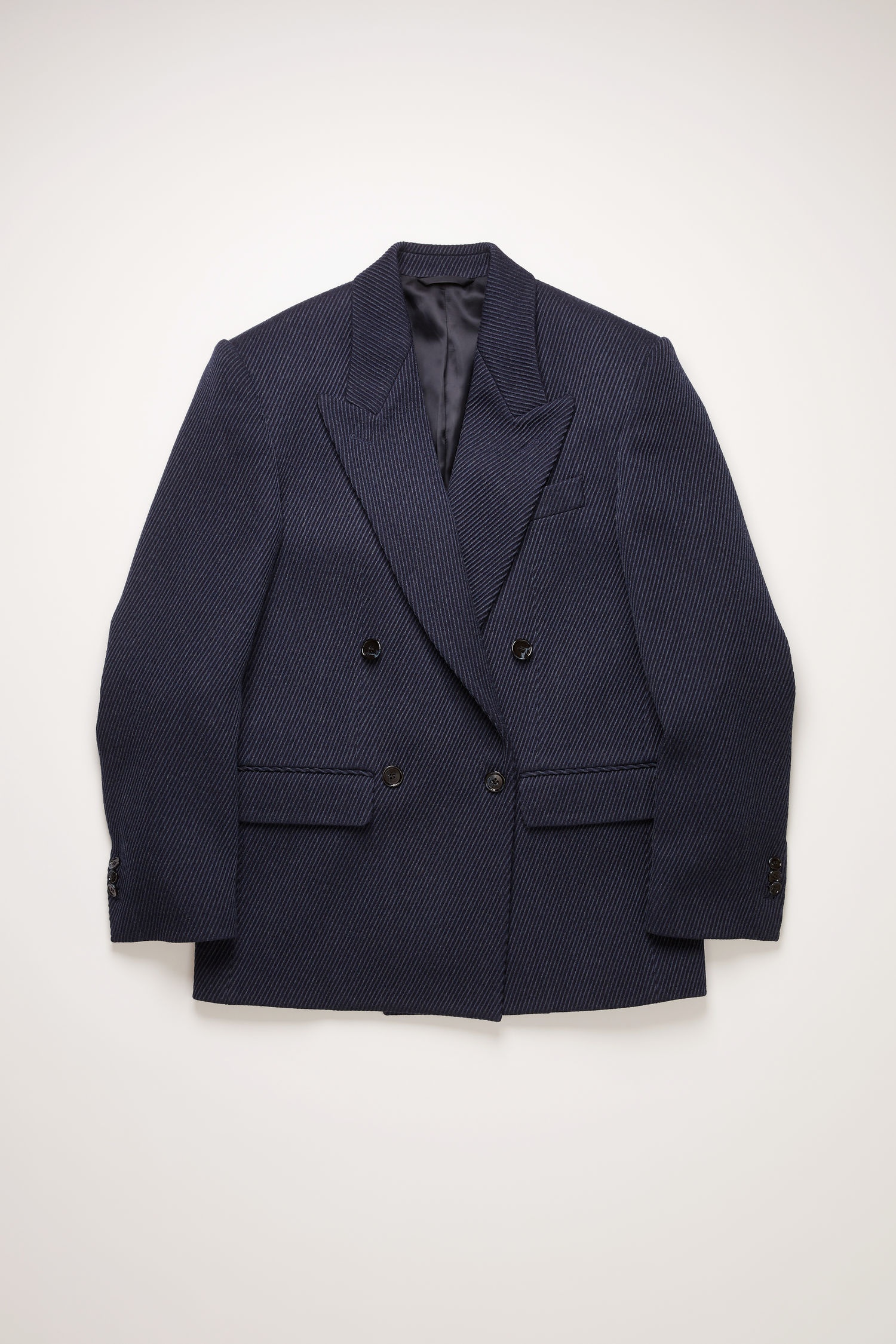 Double-breasted twill jacket navy/black - 1