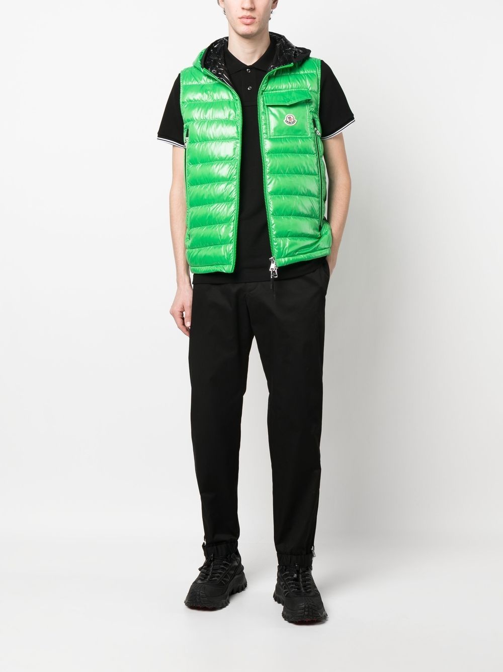 logo-patch polo shirt - 2