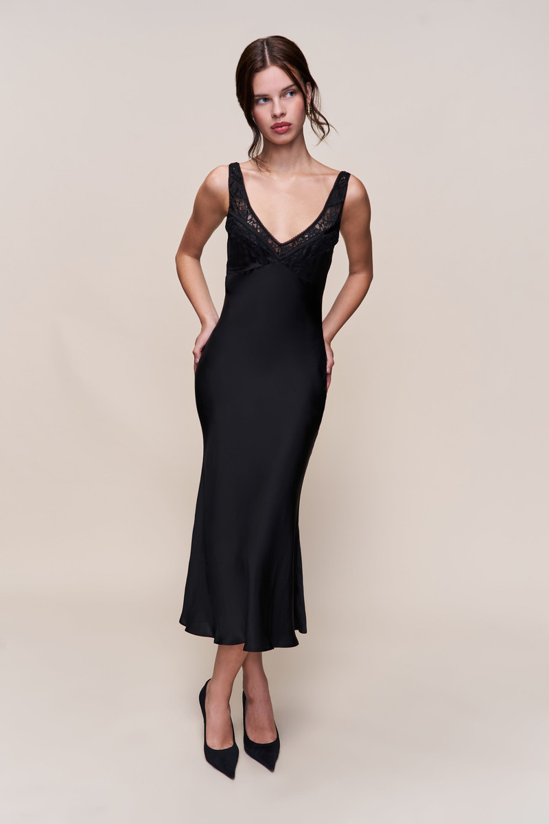 GUIZIO SCAOSI LACE DETAIL SLIP DRESS outlook