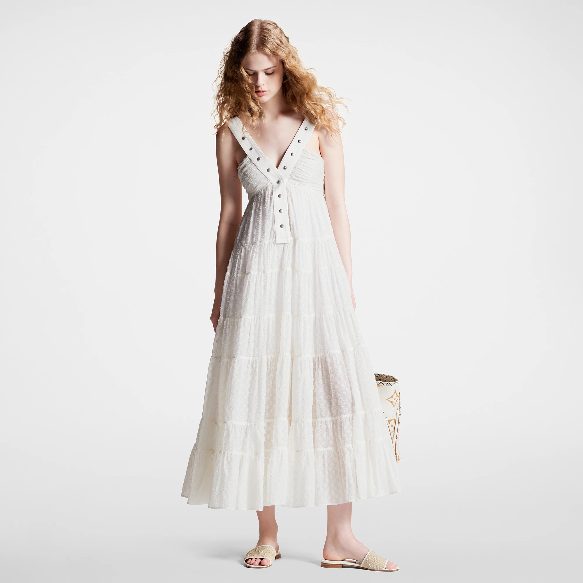 Monogram Fil Coupé Snap Button Strap Dress - 4