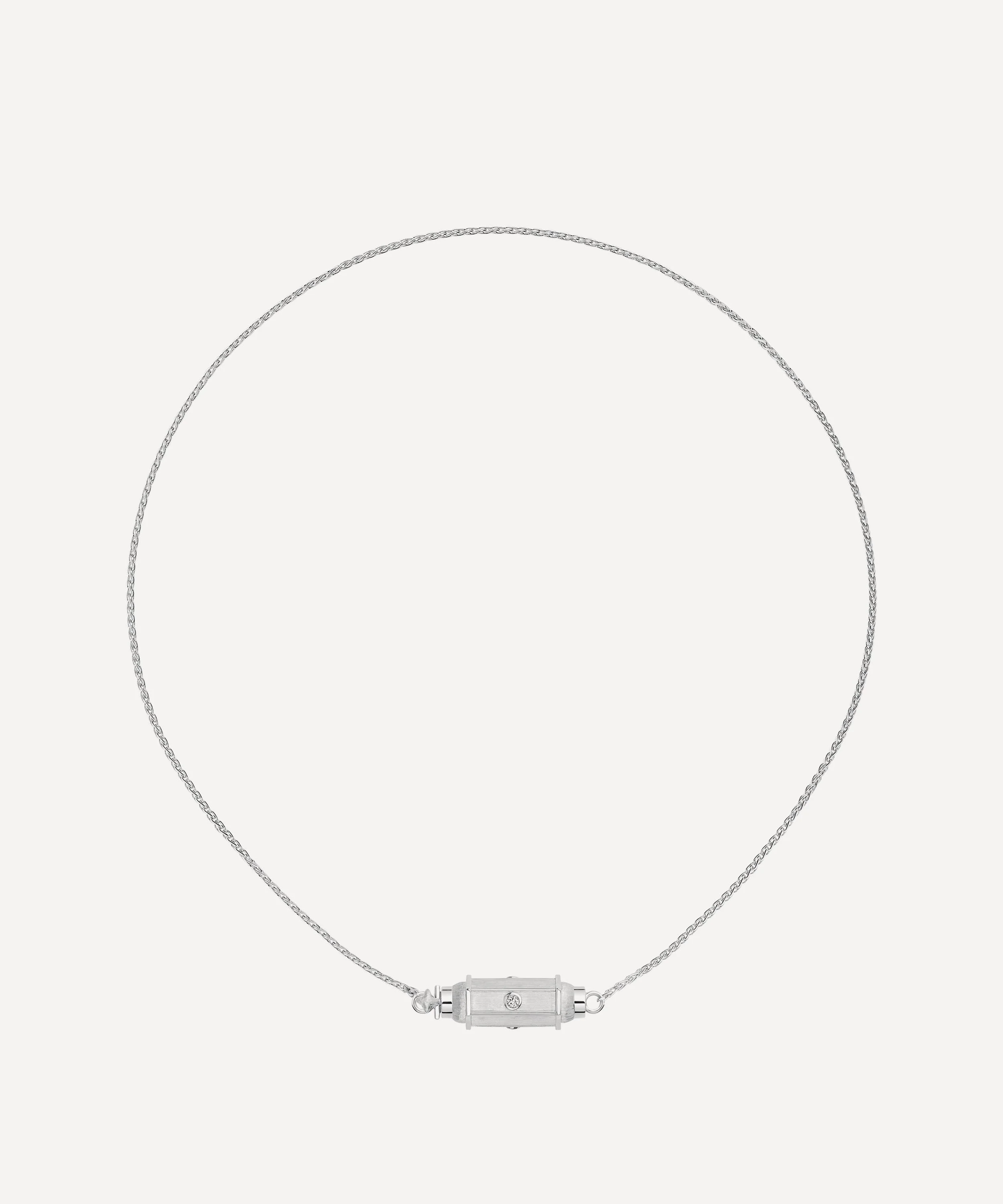 18ct White Gold Diamond Micro Coco Locket Necklace - 1