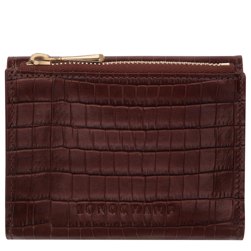 Longchamp Pocket Compact wallet Mocha - Leather 1