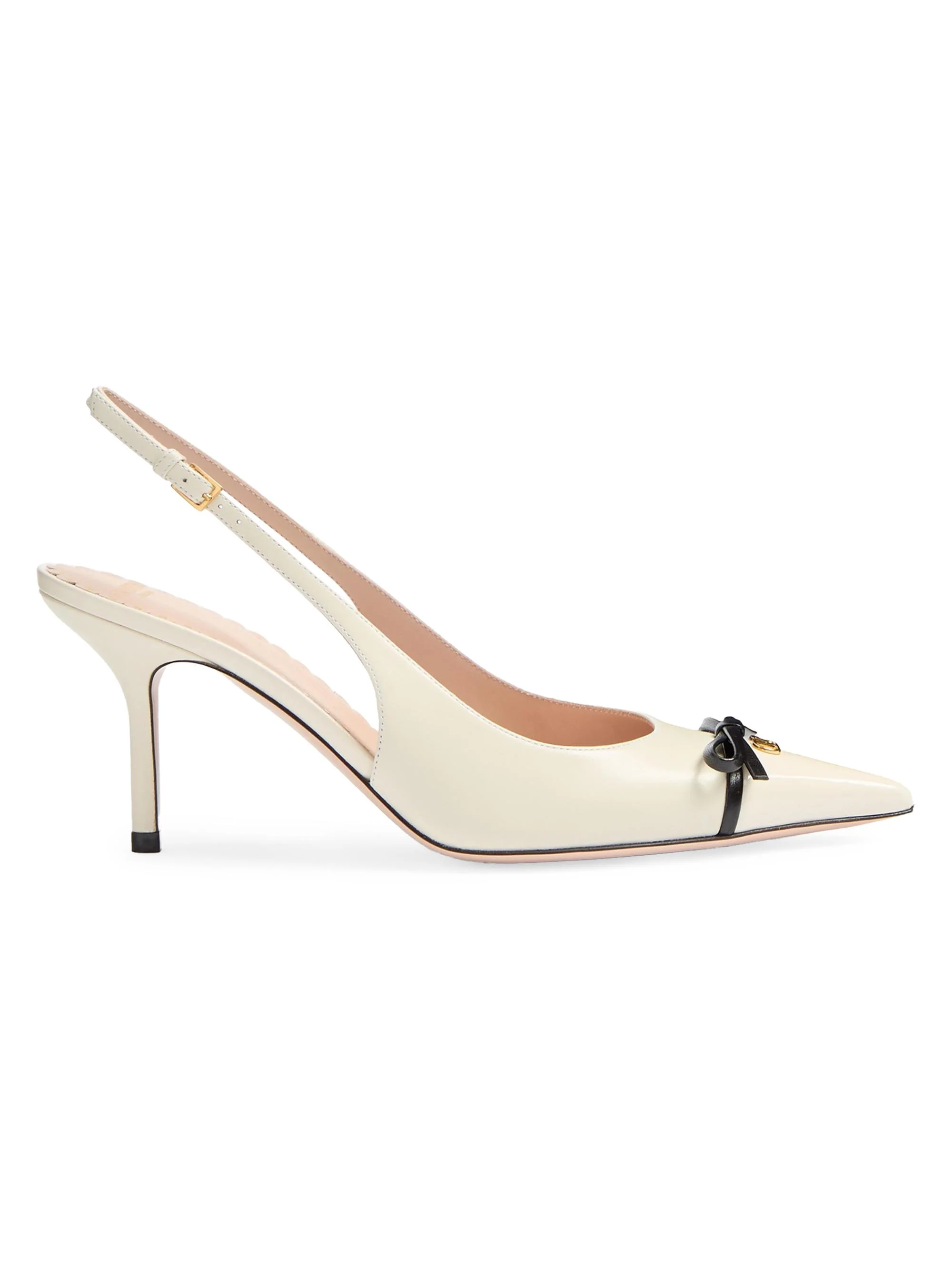 Women's Bepointy Slingback Pumps 80MM in Patent Leather - Ivory Black - 1