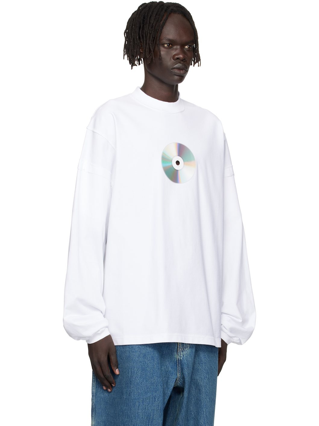 White CD Reworked Long Sleeve T-shirt - 2