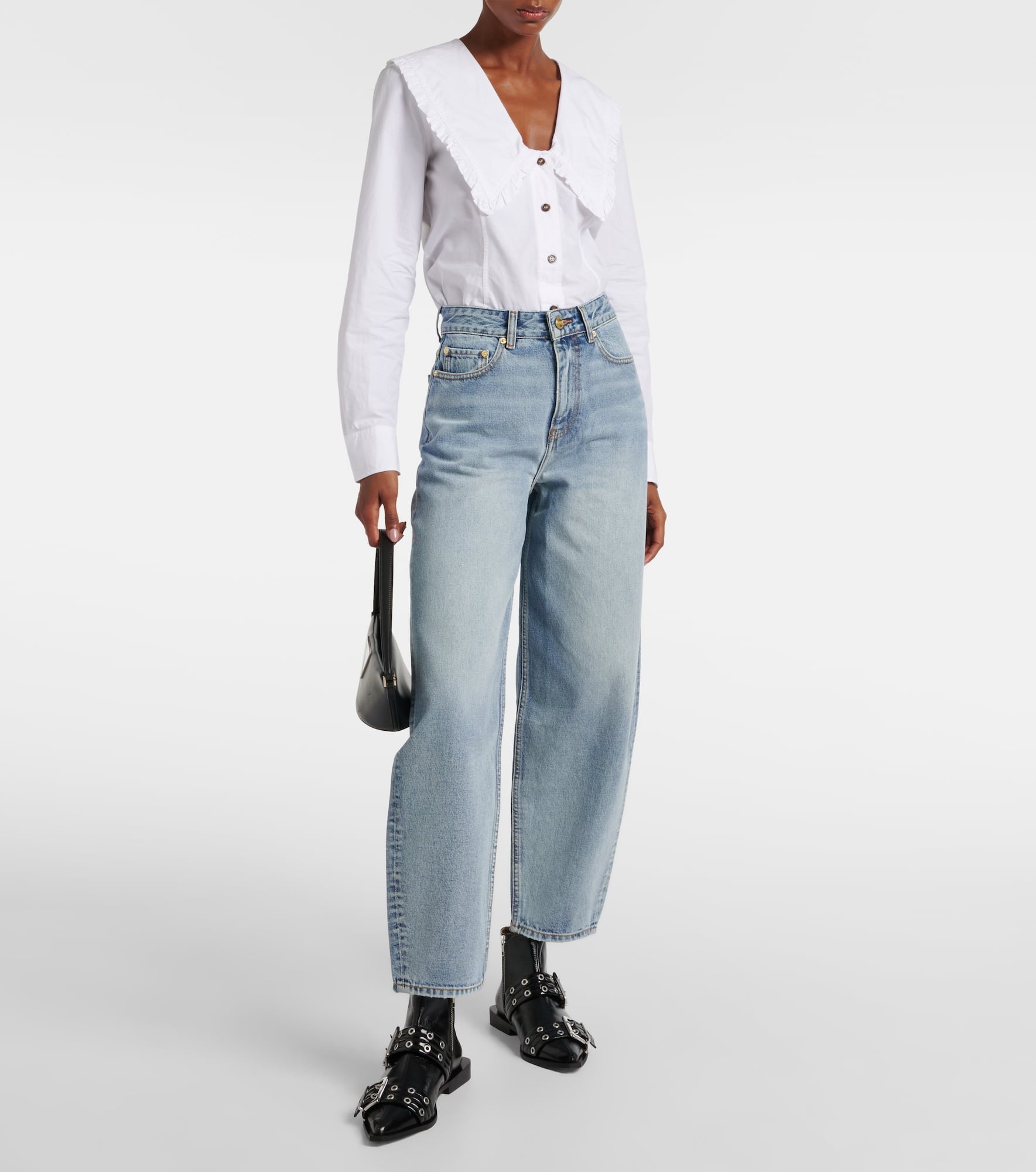 High-rise barrel-leg jeans - 2