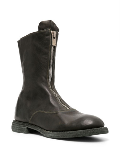 Guidi polished-leather zip-up boots outlook