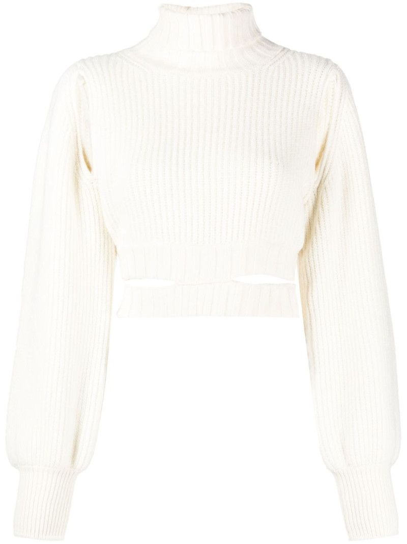 roll-neck cropped knit jumper 1