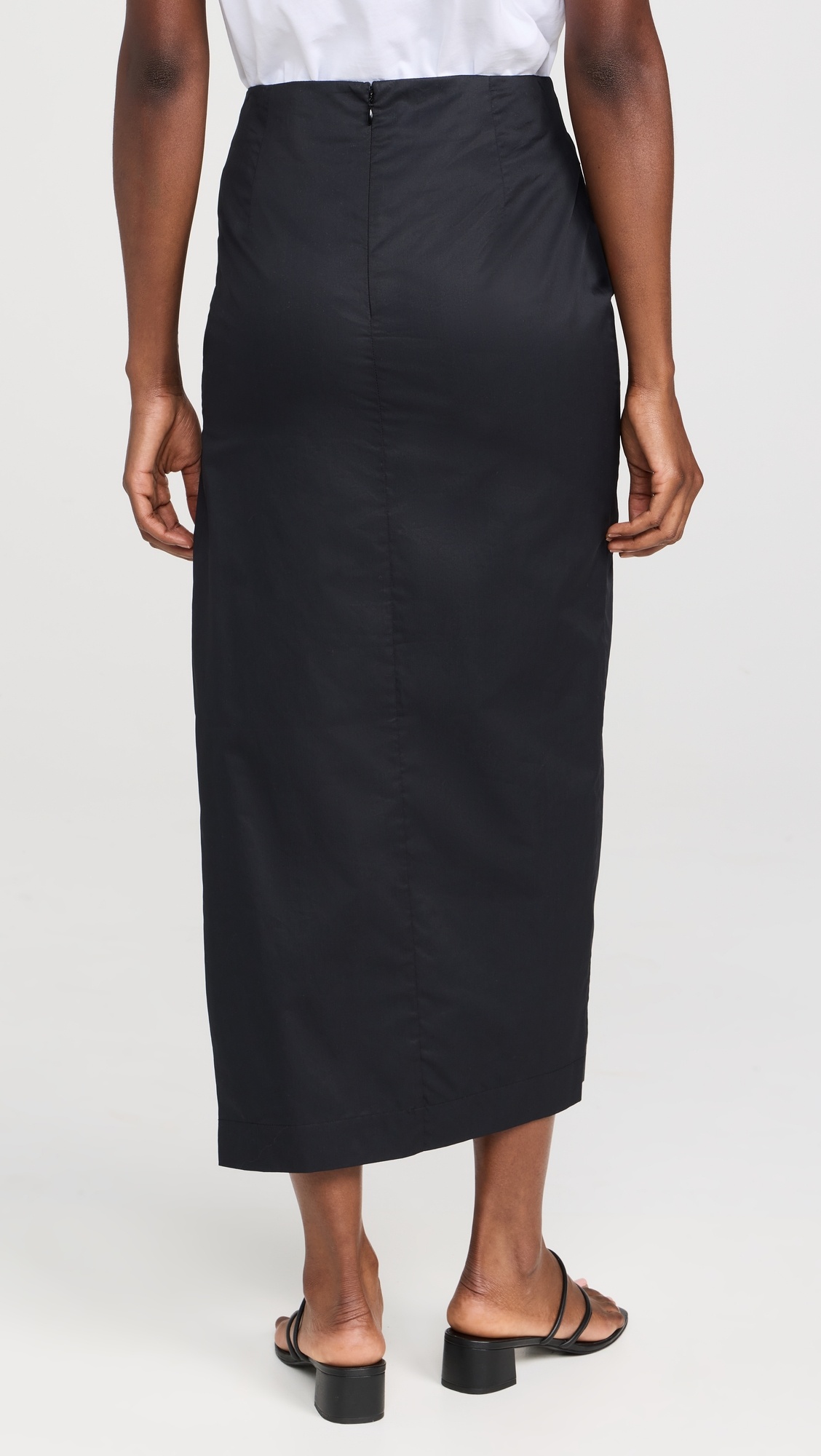 Cotton Tuck Midi Skirt - 2