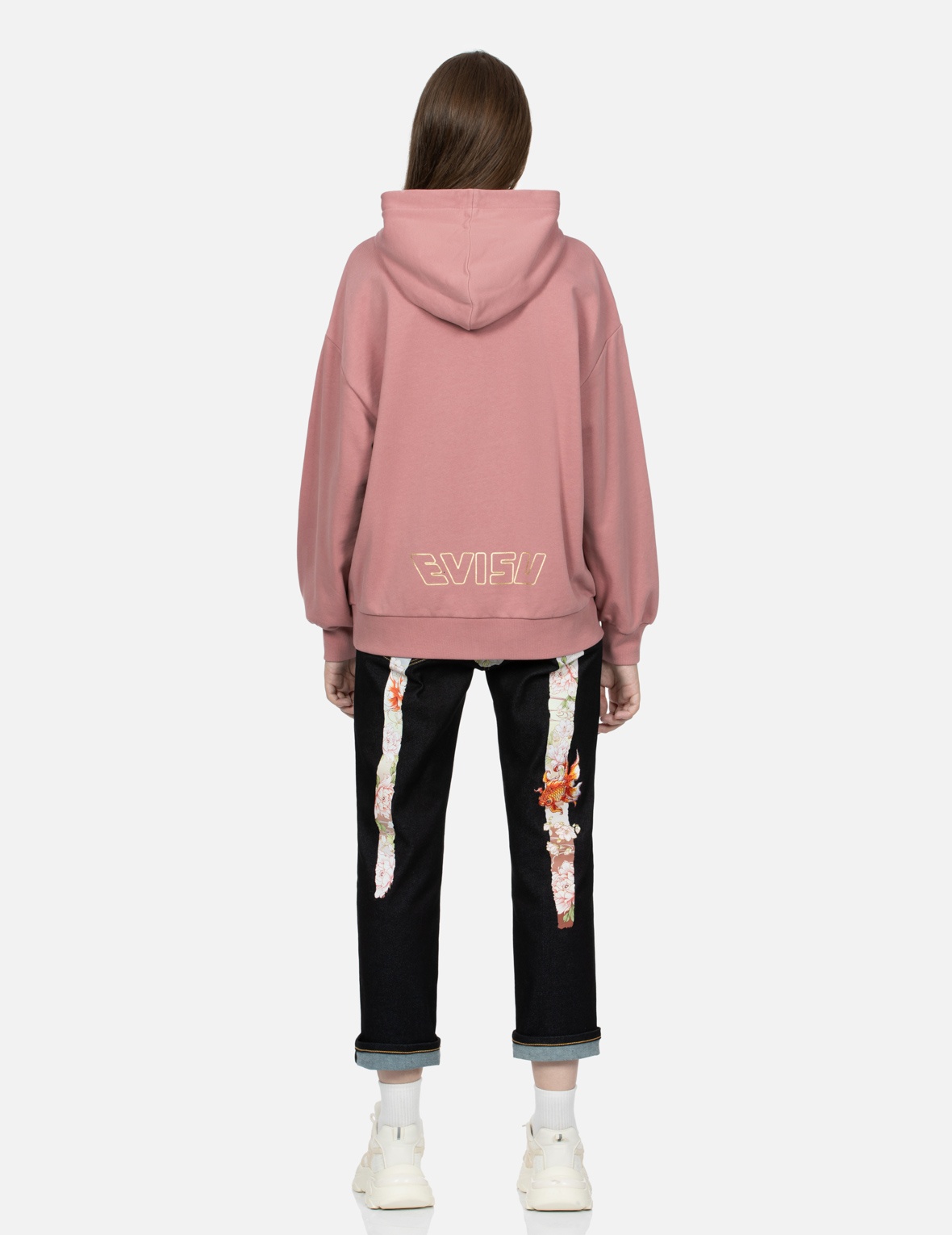 GOLDFISH AND FLORAL FLOW PRINT OVERSIZED HOODIE - 6