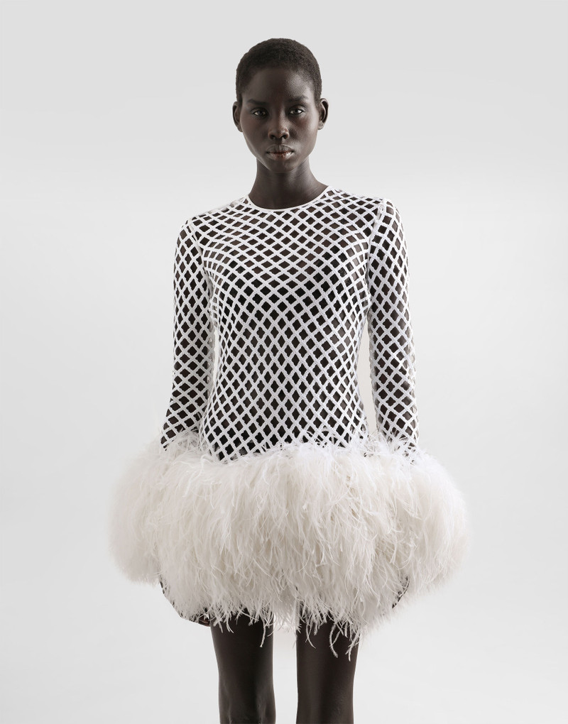 Short mesh dress with sequins 4