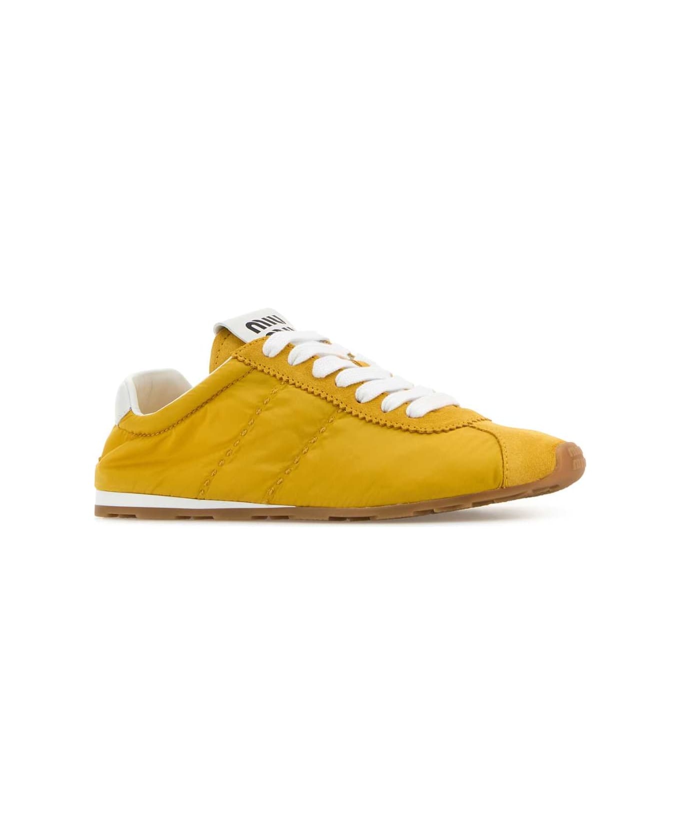 Yellow Fabric And Suede Sneakers - 2