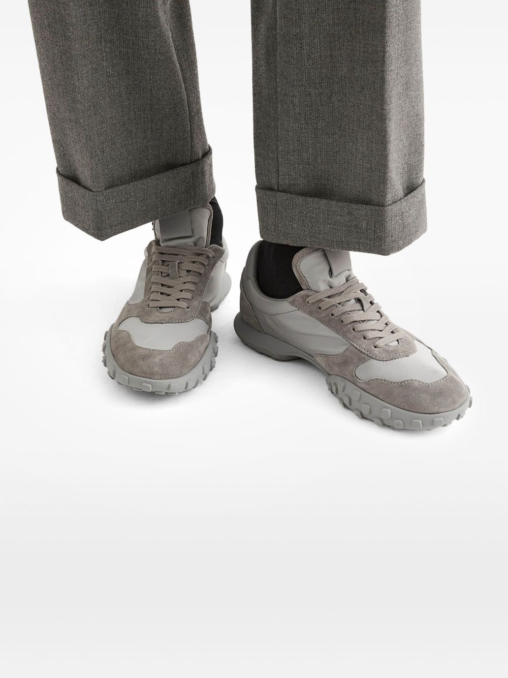 suede-panelled sneakers - 6