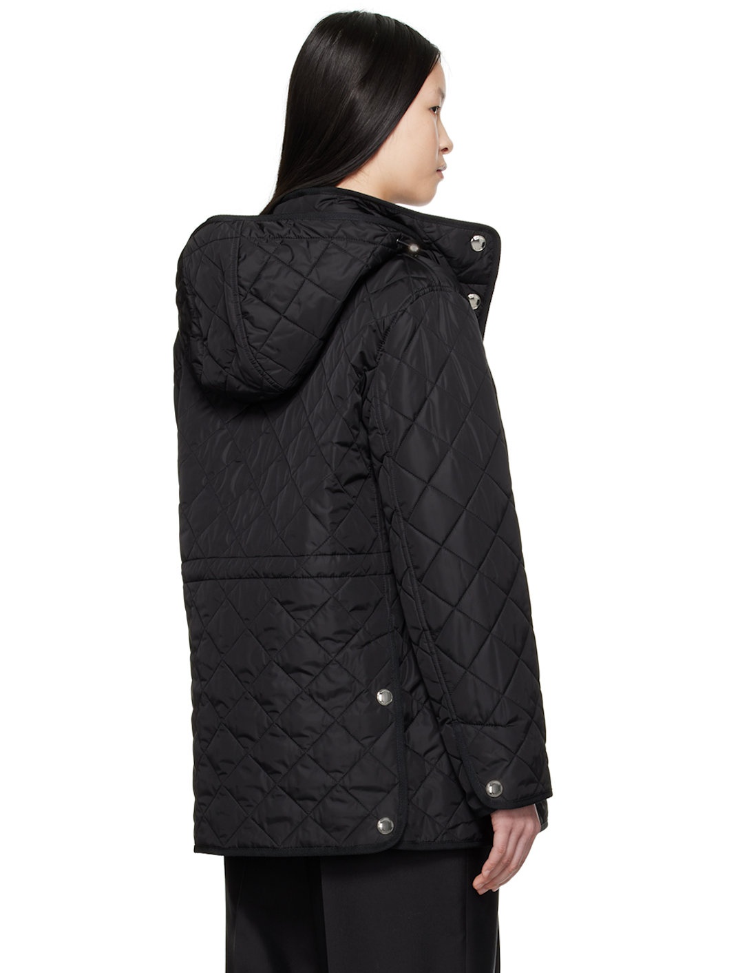 Black Nylon Quilted Jacket - 3