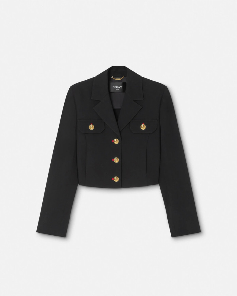 Wool Gabardine Uniform Crop Jacket - 1